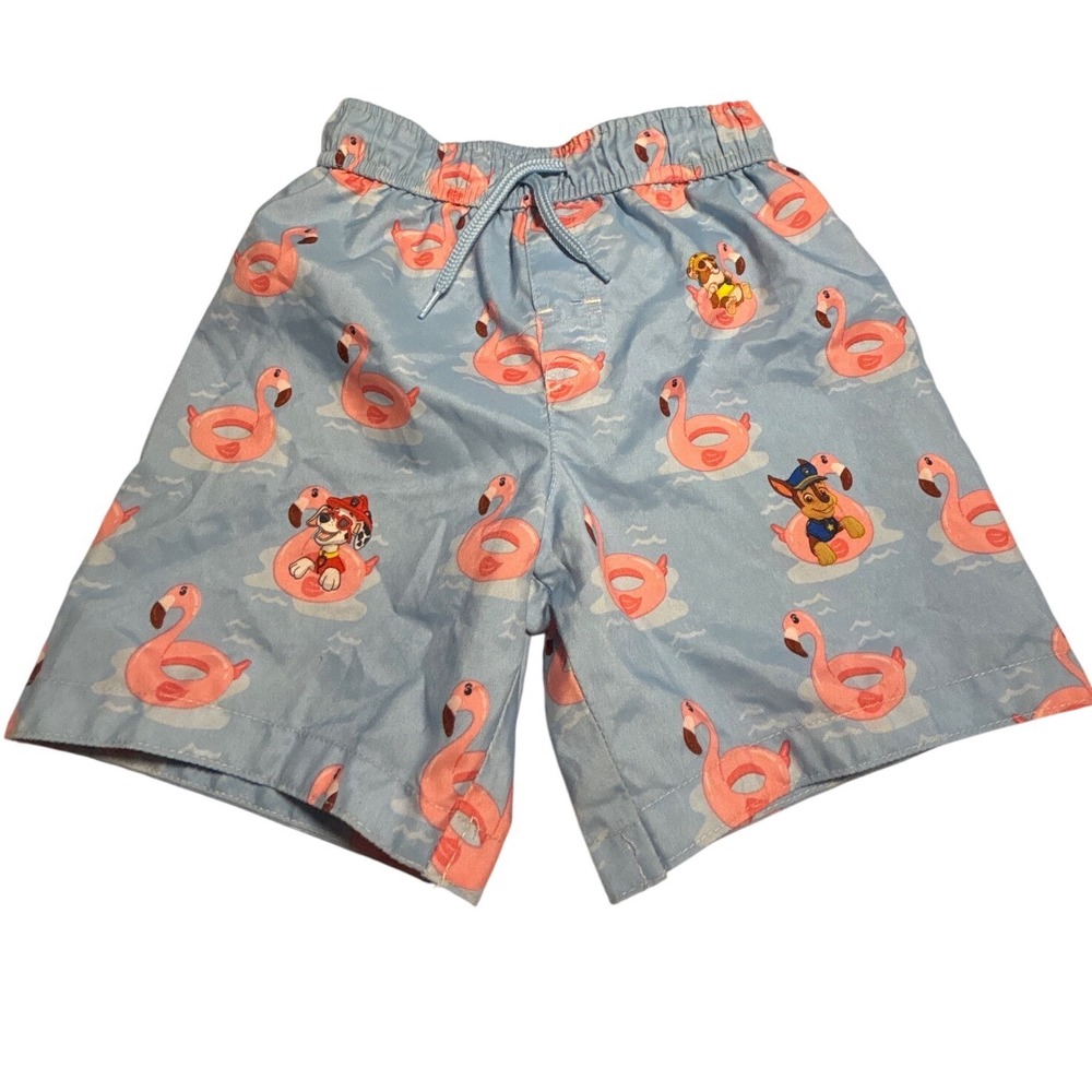 Nickelodeon Paw Patrol Boys Swim Trunks Blue Flamingo Pool Floats Size 3T